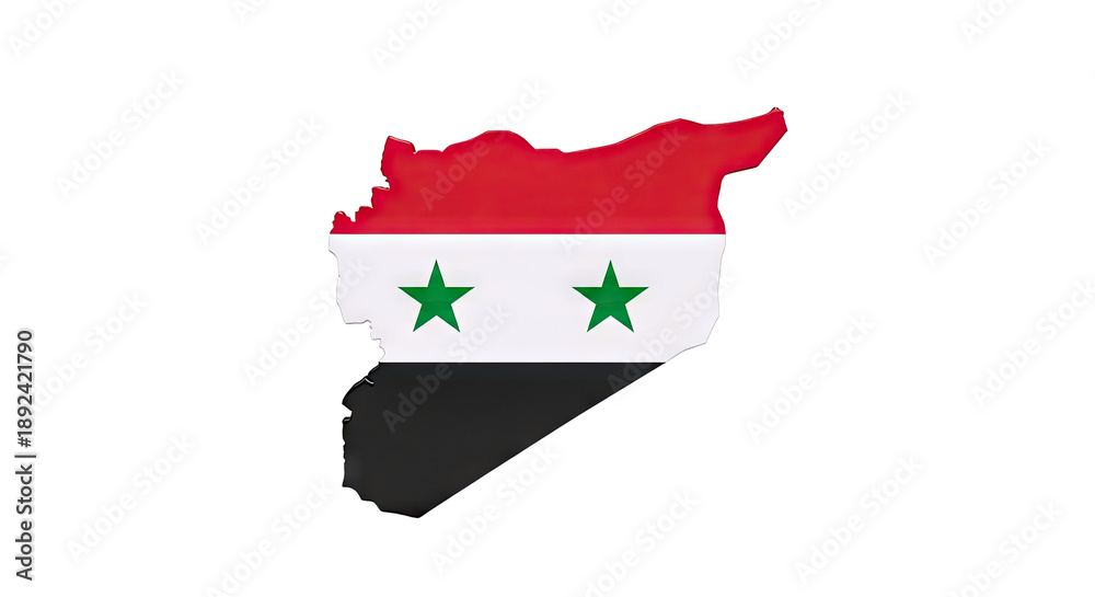 Fototapeta premium Map of Syria with Flag