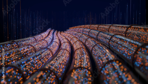 Foto Abstract Data Flow Through Digital Pipelines