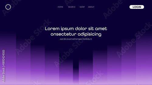 Modern Purple Gradient Landing Page clean and modern landing page interface, showcasing a sleek design with gradients and minimalistic elements. Ideal for technology, UI/UX, or digital design concepts