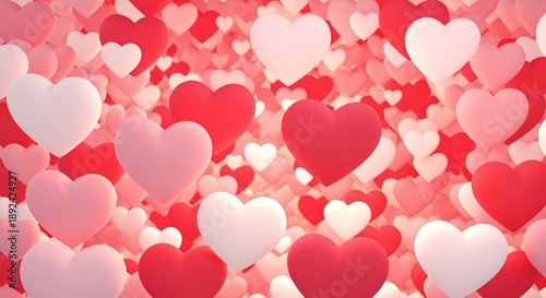 Beautiful Romantic Background with Pastel Tints and Heart Decorations for Festive Celebrations