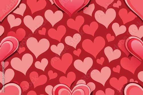 Romantic heart seamless pattern for Valentine's Day background and wedding decoration.