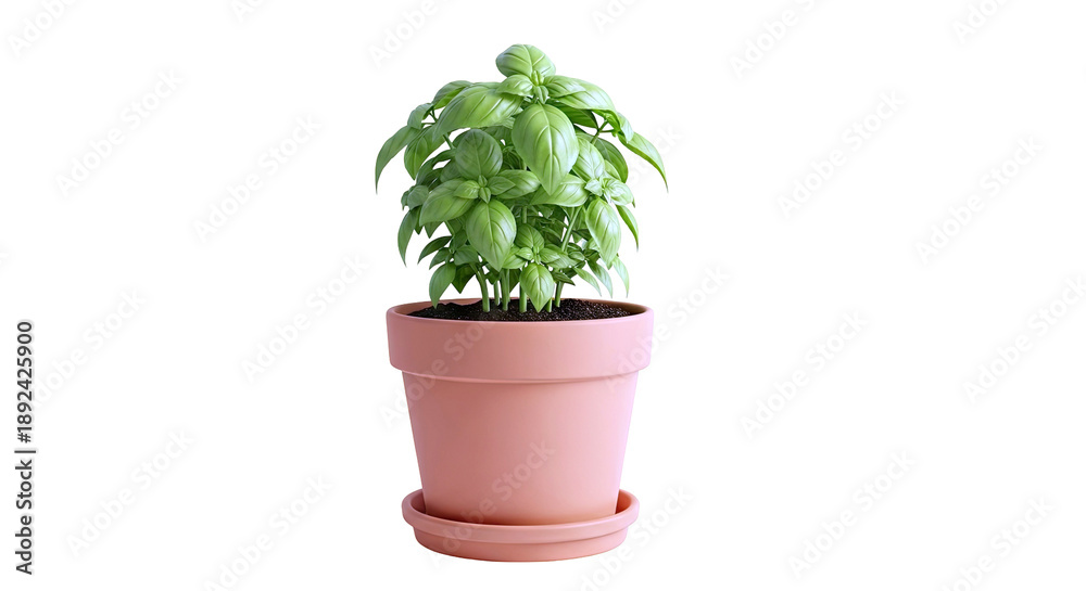 Fototapeta premium Potted Basil Plant
