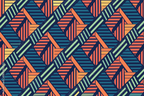 Modern seamless pattern with abstract geometric shapes and stylish creative background.