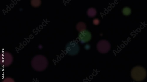 Colorful Blurred Circles on Black Background.