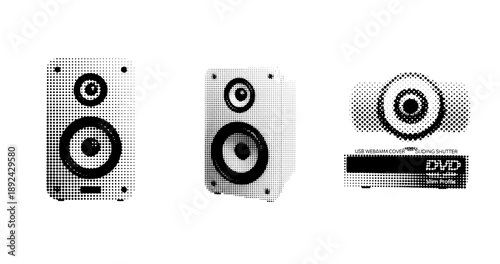 Halftone speakers and webcam design in black and white