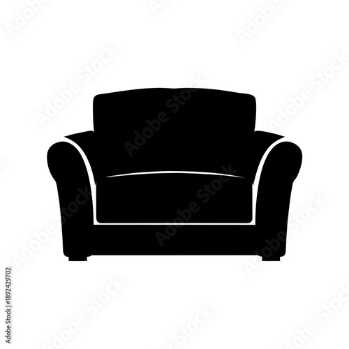 Modern black loveseat