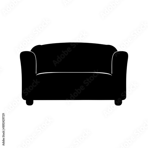 Modern velvet sofa in black