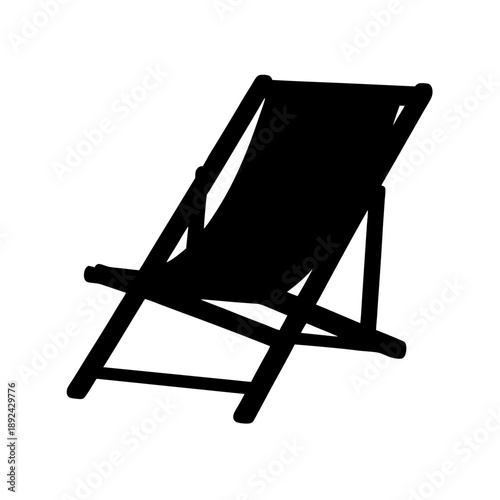 Black folding beach chair