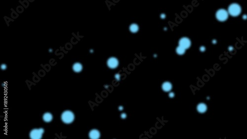 Blue Particles Floating in Dark Space.