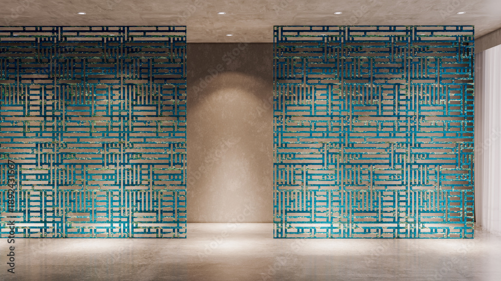 Obraz premium Large luxury modern bright interiors Living room mockup illustration 3D rendering