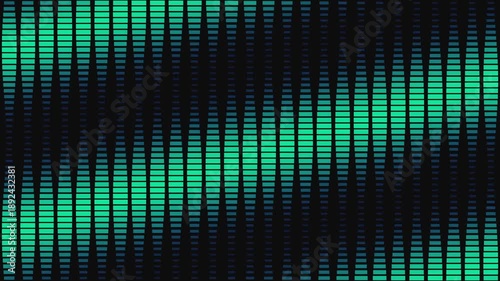 Digital Waveform Signal Animation Green Bars.