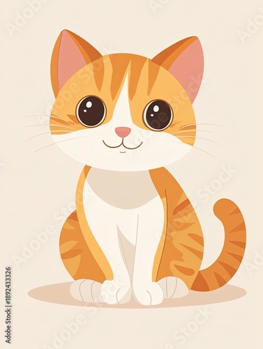 A cute cartoon illustration in a baby animal flat style