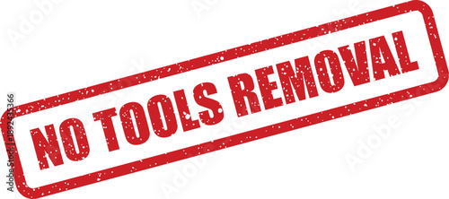 A distinct red rubber stamp with grunge effect emphatically states a prohibition against tools removal