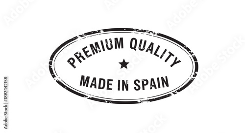 Premium quality made in Spain badge with star design isolated on transparent background