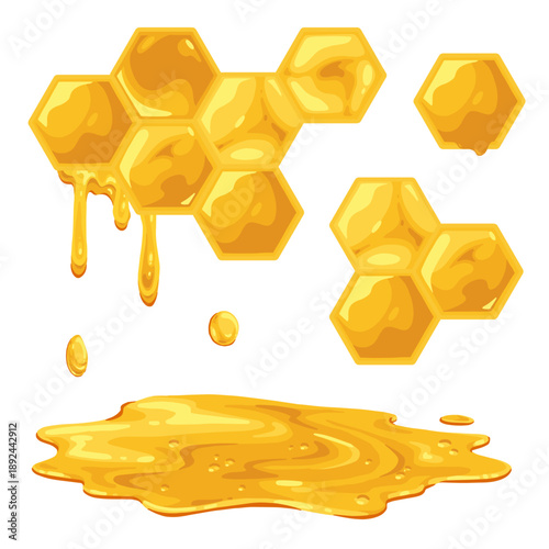 Honey dripping from honeycomb