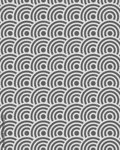 Seamless White Geometric Concentric Circle Pattern Vector Illustration