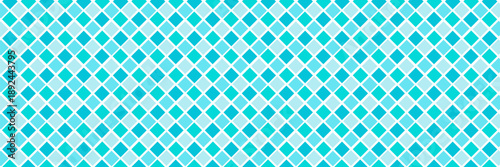 Seamless tile pattern featuring blue and white mosaic squares, ideal for pool surrounds, bathroom walls, or kitchen floors with Mediterranean-inspired ceramic texture. Vector illustration.