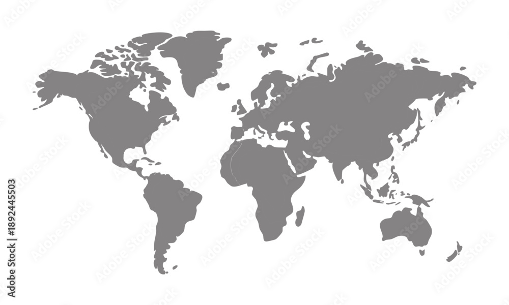Fototapeta premium &nbsp;Global world map flat vector illustration, easily editable.