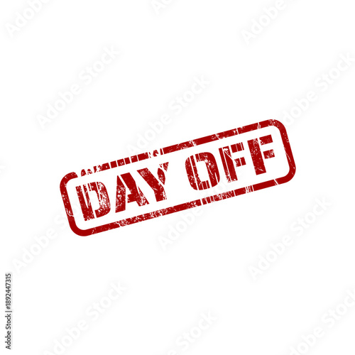 Day off grunge red rubber stamp