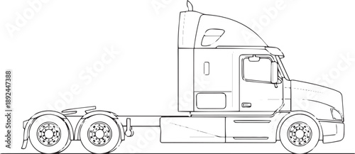 silhouette of clean vector of NicotineHaul Outline Truck isolated on white background