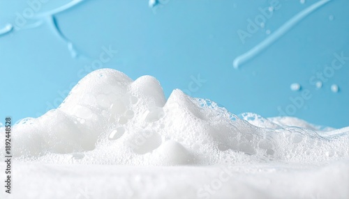 Wallpaper Mural Close-up of foamy white suds with a blue backdrop Torontodigital.ca