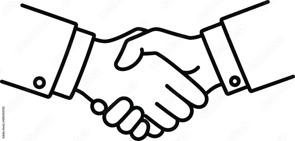 Fototapeta premium Vector Illustration of Handshake icon symbolizing partnership and agreement in business