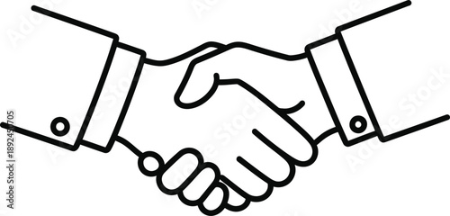 Vector Illustration of Handshake icon symbolizing partnership and agreement in business