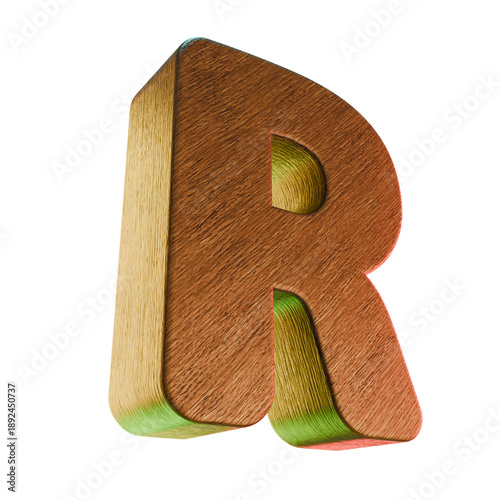 R Wooden Alphabet Letter Carved Wood Character Graphic
