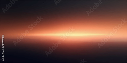 Wide orange glowing band illuminating dark futuristic abstract scene with cinematic depth