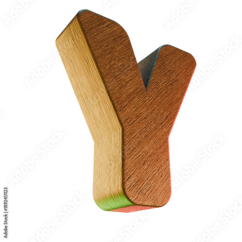 Y Wooden Alphabet Letter Carved Wood Character Graphic