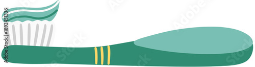 Toothbrush with Toothpaste Vector Illustration