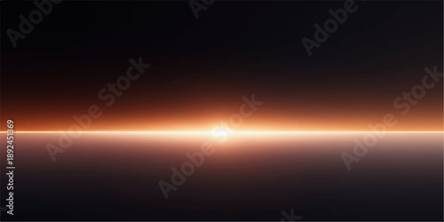 Bright central solar flare glowing across dark horizon line with futuristic cinematic atmosphere