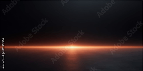 Narrow glowing orange line slicing across dark futuristic abstract background cinematic lighting
