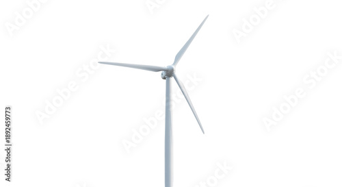 Fotografie Wind turbine PNG isolated on transparent background, renewable energy source for