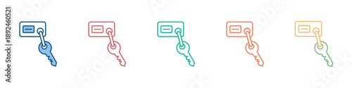 Room Key Icon Set Multiple Style Collection 