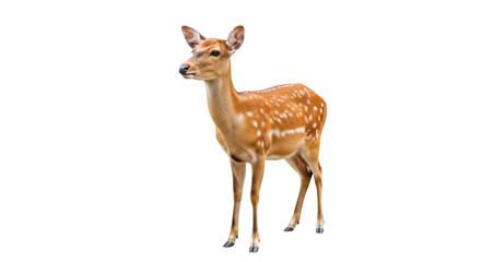 Spotted fawn PNG isolated on transparent background, young deer with white spots for wildlife and nature designs, animal clipart