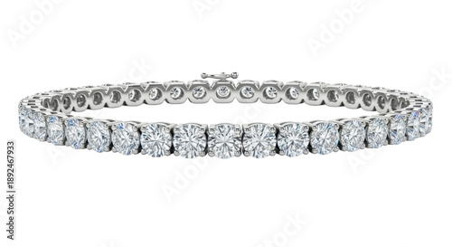 Photos Elegant diamond tennis bracelet isolated PNG, sparkling gemstone jewelry on tran