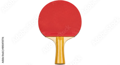 Foto Red ping pong paddle isolated PNG on transparent background, table tennis racket