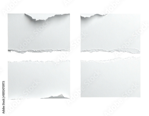 Wallpaper Mural Two pairs of torn white paper squares, separated by black gaps Torontodigital.ca