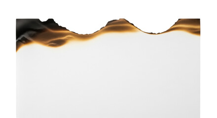 Burnt paper edge PNG isolated on transparent background, charred border element for graphic design and vintage scrapbook projects