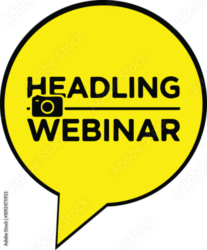 Mastering visual headlines: an online webinar for content creation and marketing strategies isolated on transparent background