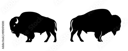 Bison Animal Silhouette Black Vector