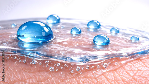 Intensive Skin Hydration Concept Showing Water Droplets Forming a Protective Moisture Barrier on Skin Surface for Long Lasting Smoothness and Healthy Glow