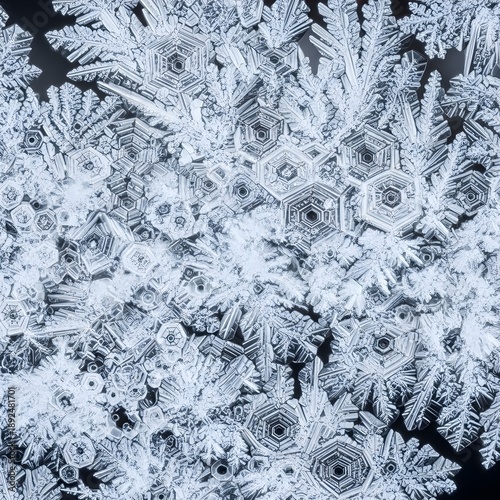 Microscopic Water Crystal Structure