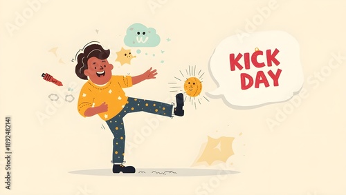 World Kick Day template for banner, poster and card 