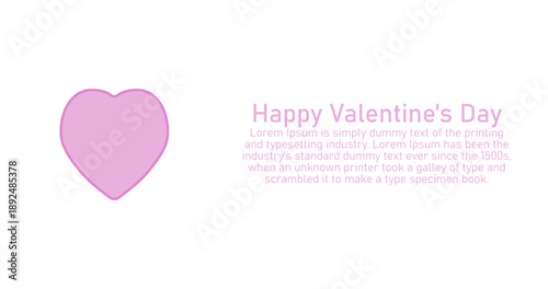 Valentine's Day background with pink heart and Fabricate Text Template