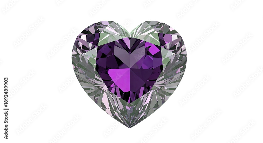 Fototapeta premium Heart-shaped Amethyst Gemstone