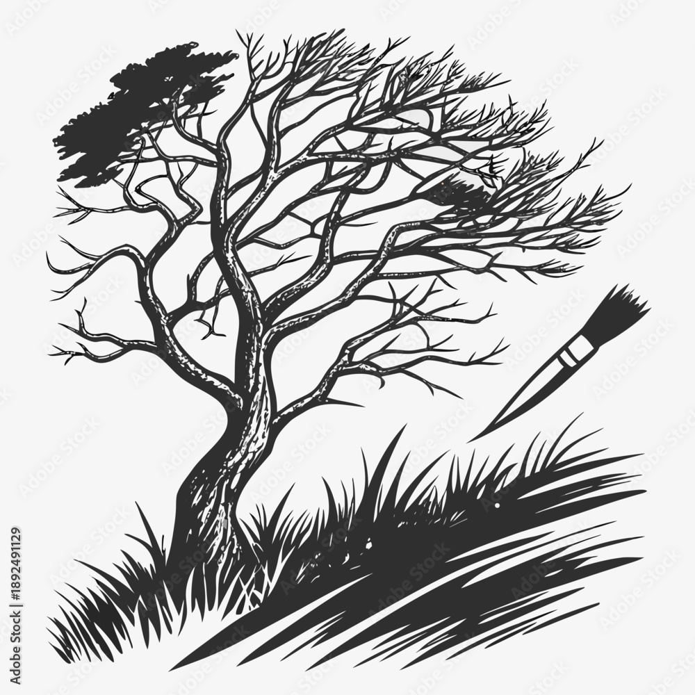 Obraz premium tree silhouette vector