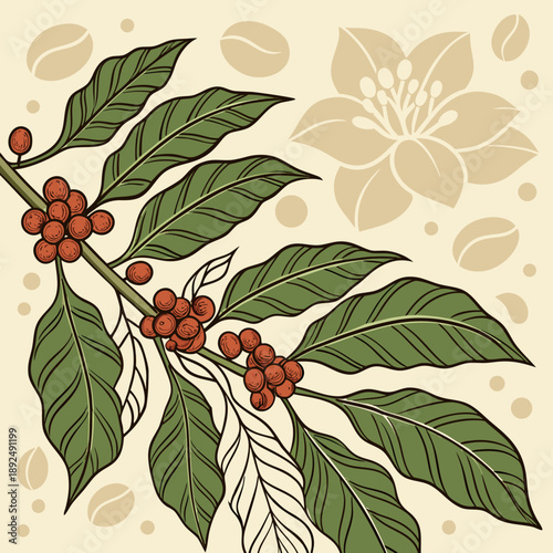 seamless background with red berries