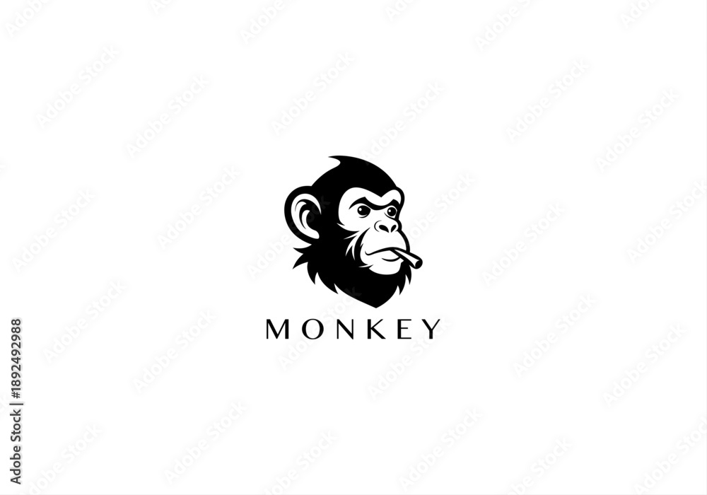 Fototapeta premium Angry Gorilla, animal, ape, big boss, bow tie, cigar, cigarette, club, esports, fitness, gaming, gorilla, gorilla head, gorilla logo, gym, icon, illustration, King Kong, kingkong, logo design, mascot